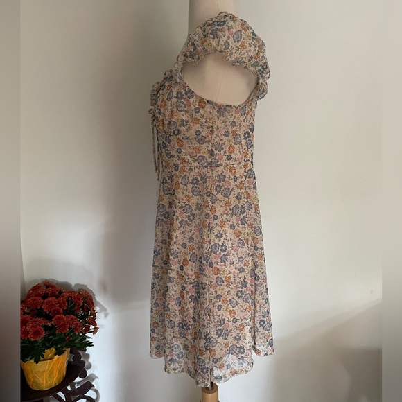 Altered State Floral Mesh Lined Cap Sleeve 90s Grunge Goth Punk Babydoll Dress M - Picture 5 of 11